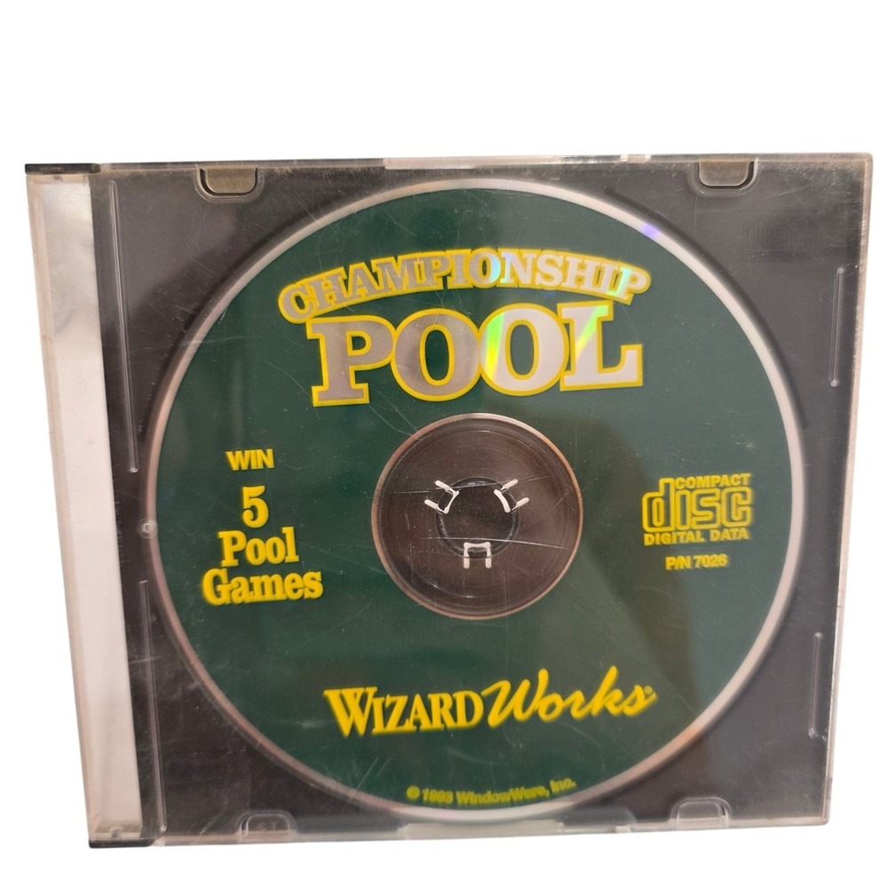 Championship Pool PC CD-ROM WizardWorks 1999 Jewel‎ Case Untested Game Disc